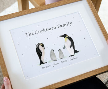 Personalised Penguin Family Print, 4 of 5