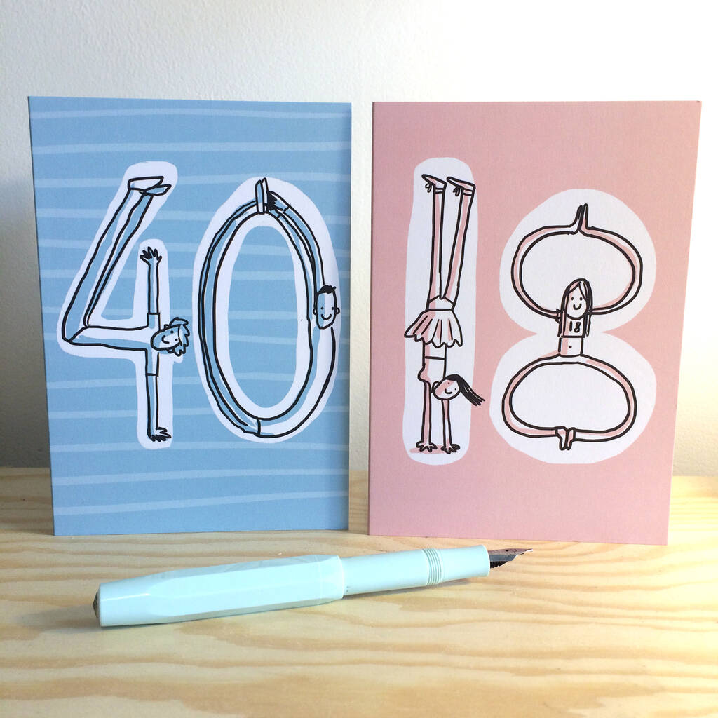 Bendy Milestone Birthday Age Cards, 1 of 12