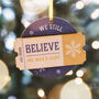 Personalised 'Believe' Ticket Christmas Decoration, thumbnail 3 of 6