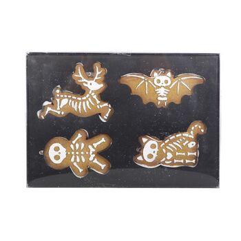 Set Of Four Creepy Skeleton Cookie Ornaments, 4 of 4