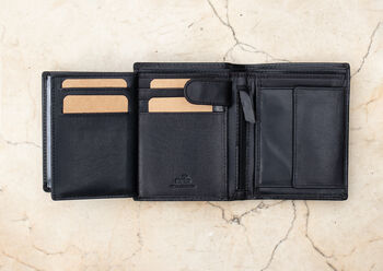 Personalised Leather Wallet Vertical Trifold Rfid, 4 of 7