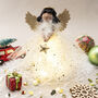 Gold Dark Haired Light Up Tree Topper Angel Decoration, thumbnail 4 of 10