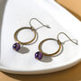Hammered Ring And Purple Pearl Earrings, thumbnail 1 of 4