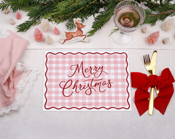 Christmas Placemats With Pink Gingham Design, 3 of 3