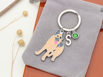 German Shepherd Personalised Keyring, Alsatian Dog Owner Gift, 9 of 10