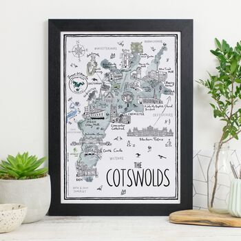 Map Of The Cotswolds Signed Print, 2 of 3