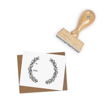 Holly Wreath Wooden Stamp, 2 of 3