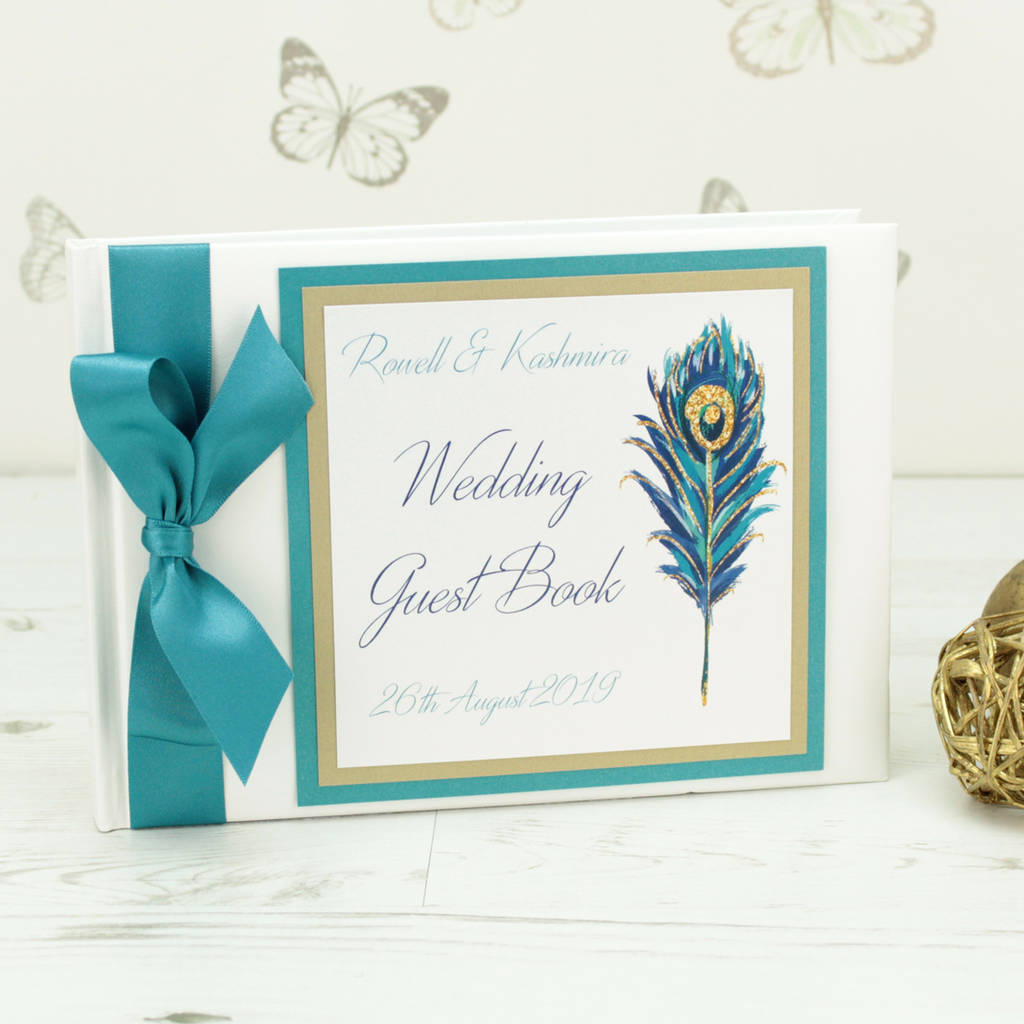 Personalised Peacock Wedding Guest Book By Dreams To Reality Design