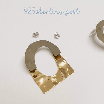Golden And Green Matte Ripple Earrings In A Box, 4 of 8