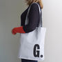 Personalised Initial Heather Grey Tote Bag, thumbnail 2 of 2