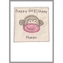 Personalised Monkey Birthday Card For Girls Or Boys, thumbnail 10 of 11