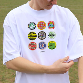 Watford Football Beer Mats Oversized T Shirt, 4 of 8