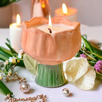 Luxury Ceramic Spring Tulip Candle, 5 of 9