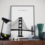 San Francisco Golden Gate Bridge Poster. Landmark Print, thumbnail 2 of 2