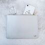 Personalised Leather Clutch Bag In Grey, thumbnail 1 of 2