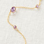 Tourmaline Pebble Silver Gold Plated Short Necklace, thumbnail 7 of 11