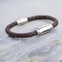 Men's Personalised Plait Bolo Leather Bracelet, thumbnail 6 of 9