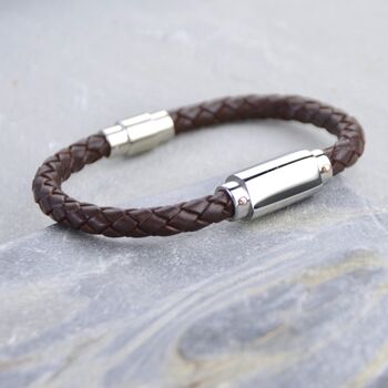 Men's Personalised Plait Bolo Leather Bracelet, 6 of 9