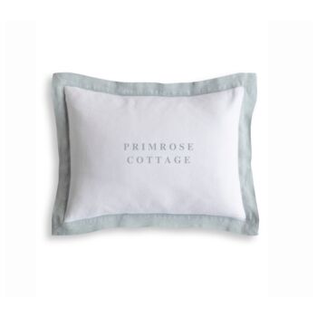 Personalised House Name Cushion With French Border, 2 of 4