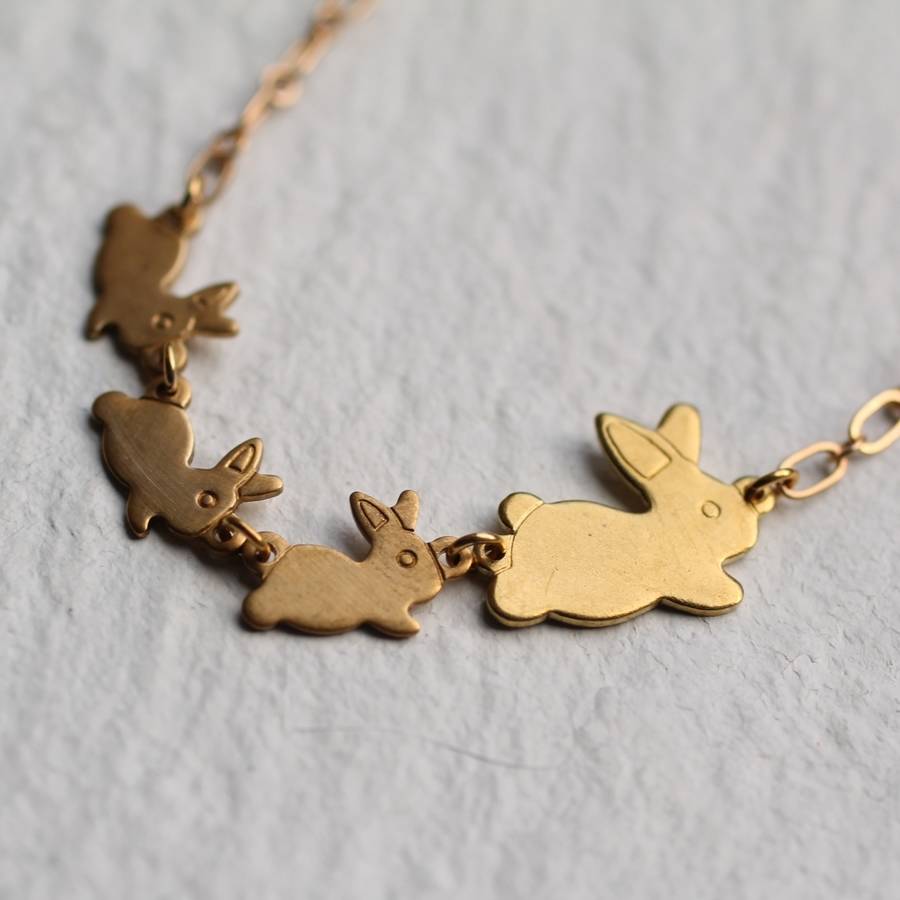 rabbit family necklace by silk purse, sow's ear