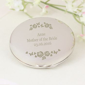 'Vintage Rose' Style Compact Mirror, 2 of 2