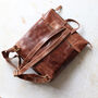 Brown Leather Laptop Backpack With Front Pocket, thumbnail 3 of 5