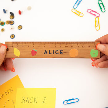 Personalised Fruit Name Wooden Ruler, 2 of 7