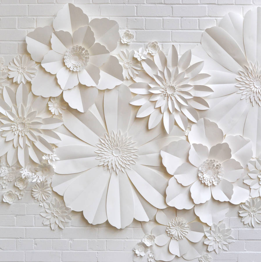 Handmade Paper Flower Wall Installation By May Contain Glitter