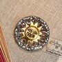 Smiling Gold Sun Incense Stick Holder Ash Catcher, thumbnail 3 of 12