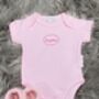 Personalised Embroidered Pink Cotton Babygrow, thumbnail 1 of 7