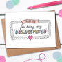 Thank You For Being My Bridesmaid Card, thumbnail 3 of 3