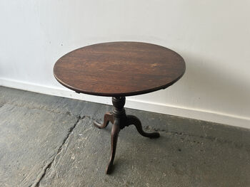 Antique Oak Tilt Top Tripod Side Table, 3 of 9