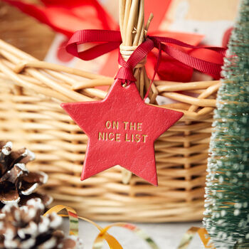 Nice List Circle Christmas Stocking Or Basket Tag, 2 of 2