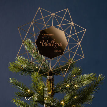 Personalised Geometric Star Christmas Tree Topper, 2 of 3