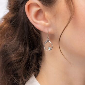 Elegant Rainbow Moonstone Earrings, 2 of 6