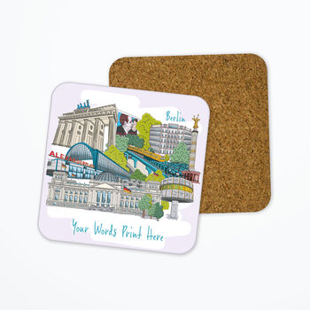 Personalised Berlin Skyline Coaster, Berlin Print, 2 of 3