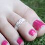 Sterling Silver Braided Twist Band Toe Ring, thumbnail 1 of 7