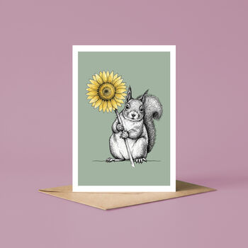Squirrel And Sunflower Card, 2 of 6