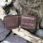 Personalised Zip Around Brown Leather Wallet Rfid Men's, thumbnail 2 of 6