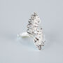 Sterling Silver Fan Design Adjustable Ring, thumbnail 3 of 6