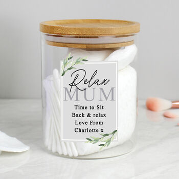 Personalised Botanical Glass Jar With Bamboo Lid, 5 of 5