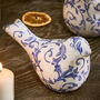 Set Of Two Solene Blue Botanical Bird Ornaments, thumbnail 3 of 9