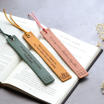 Personalised Third Anniversary Leather Bookmark, 7 of 9