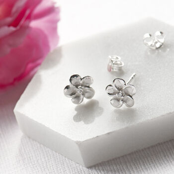 Flower Girl Gift Card With Sterling Silver Flower Stud Earrings – Be My Flower Girl Poem Keepsake Wedding Gift, 2 of 10