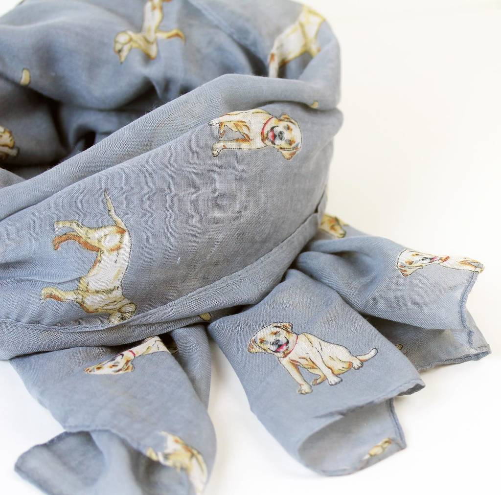 Personalised Labrador Printed Scarf For Dog Lovers By Hem Studios