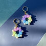 Handmade Pastel Rainbow And Pearl Flower Earrings, thumbnail 1 of 8