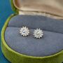 Sterling Silver Delicate Cz Flower Stud Earrings, thumbnail 6 of 12