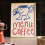 Menu Coffee Doodle Kitchen Wall Art Print, thumbnail 1 of 10