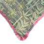 Bamboo Forest Patterned Fringe Cotton Cushion, thumbnail 3 of 6