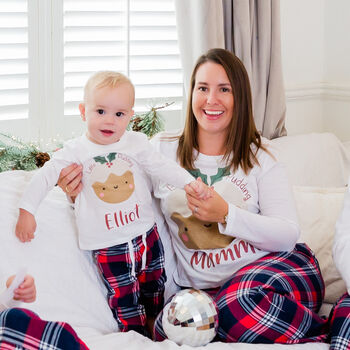 Personalised Christmas Family Matching Pyjamas Christmas Pudding, 9 of 11